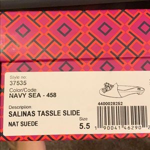 Brand New Tory Burch Salinas Tassle Slide 5.5